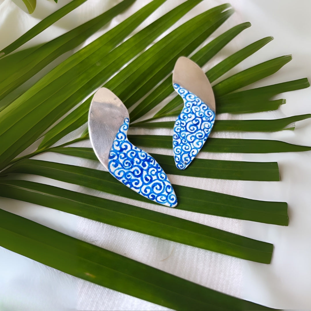 Half n Half Hand Painted Earrings