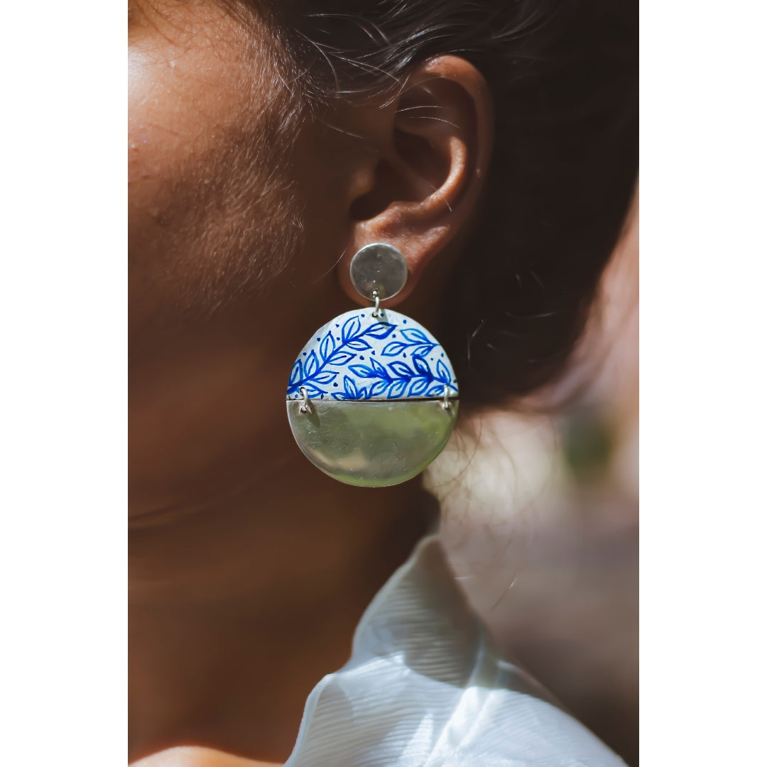 Leaf Vine Hand Painted Earrings