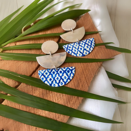 Checkered Hand Painted Earrings