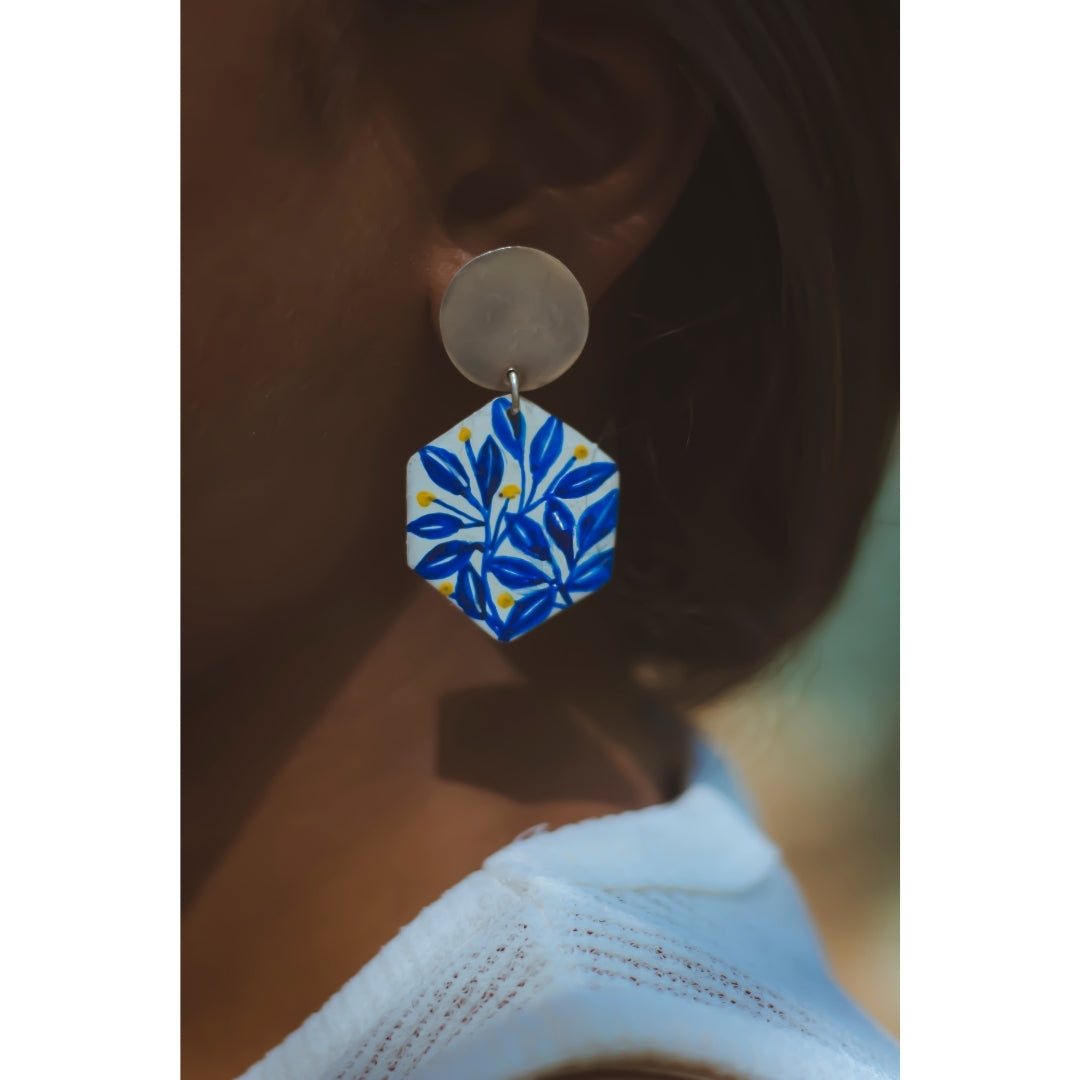 Floral Hand Painted Earrings