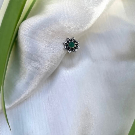 Green Stone Nose Stud