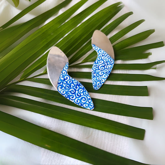 Half n Half Hand Painted Earrings