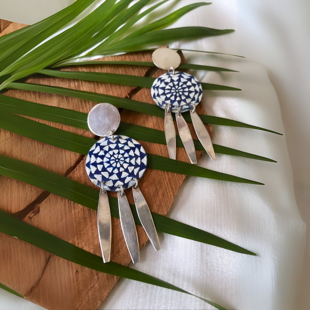 Mandala Hand Painted Earrings