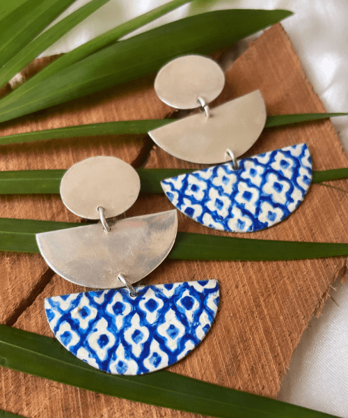 Buy Wooden Stylish Hand Painted Earrings by Fiyoli Art (Pair of 2) at  Amazon.in