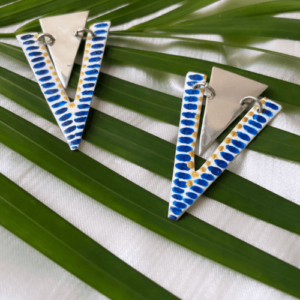 Inverted Triangle Hand Painted Earrings